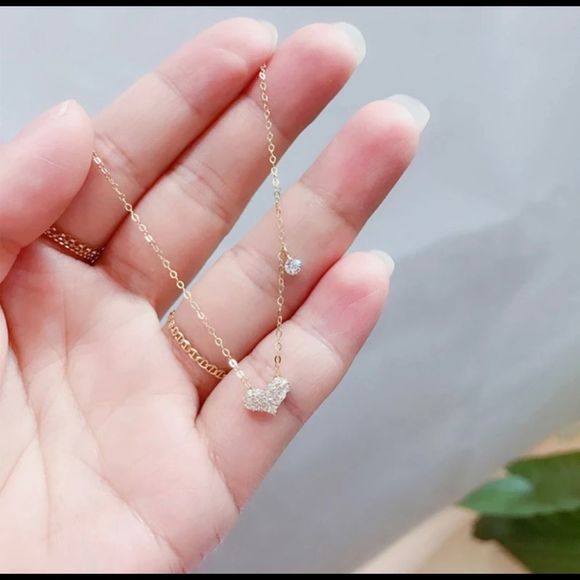 Jewelry - 925 Sterling Silver Heart Shape Necklace Minimalist Necklace